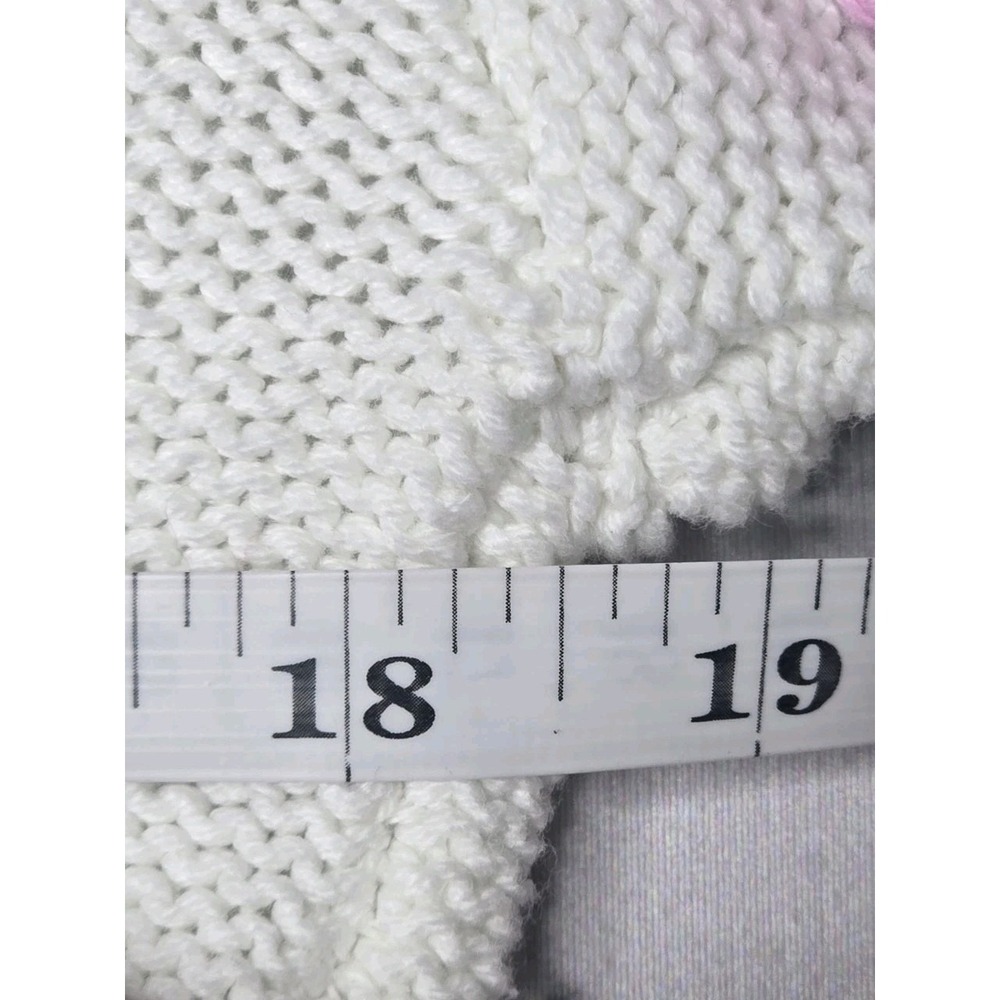 Jessica Simpson 3D Embroidered Flower Knit Cardigan White Purple Size Large - Picture 7 of 9